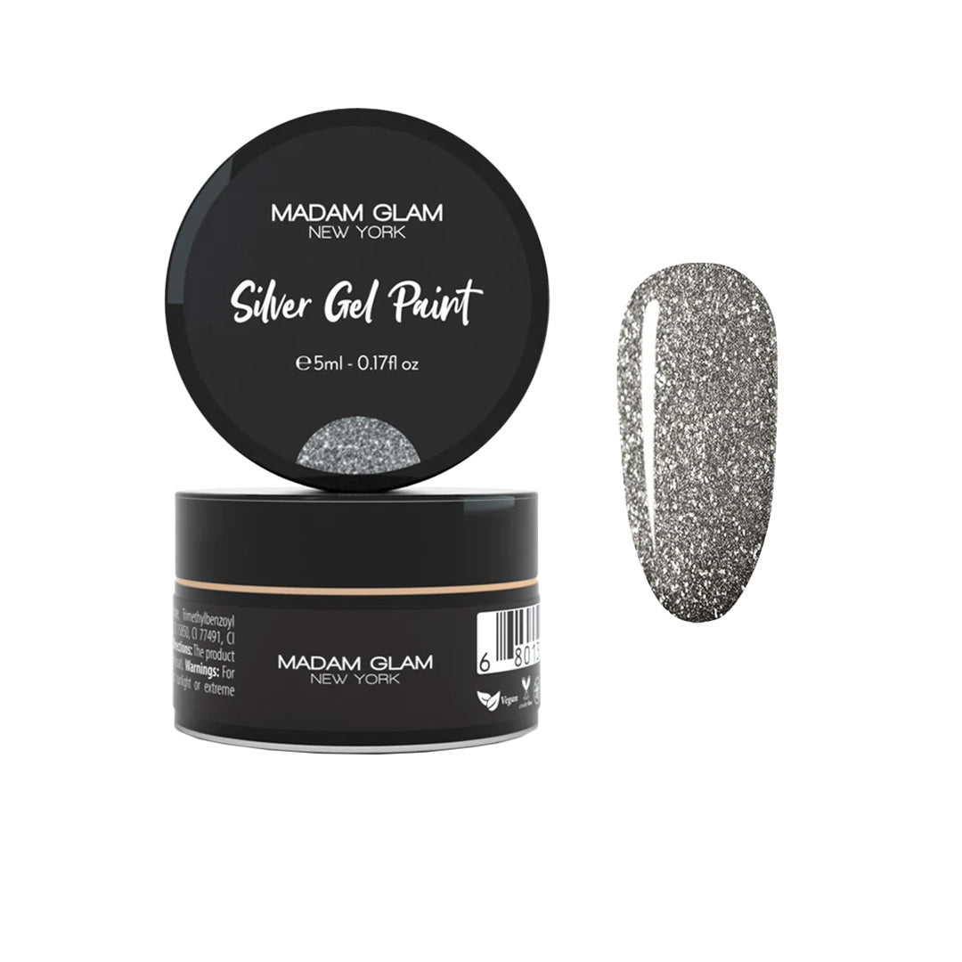 Madam Glam Silver Gel Paint